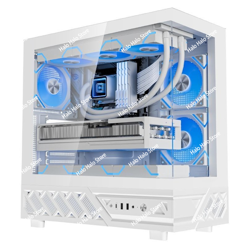 Pc Gaming White - ホワイトシービューATX PCケース強化ガラス360mm水冷対応ゲーミングコンピュータータワーシャーシ