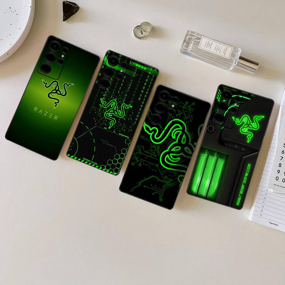 Pc Gaming Samsung - 有名なゲーミング周辺機器メーカーR-Razerブランドのスマホケース、シリコンPC+TPU製、Samsung S10、20、30、22、23、24 Plus、Lite対応モバイルケース