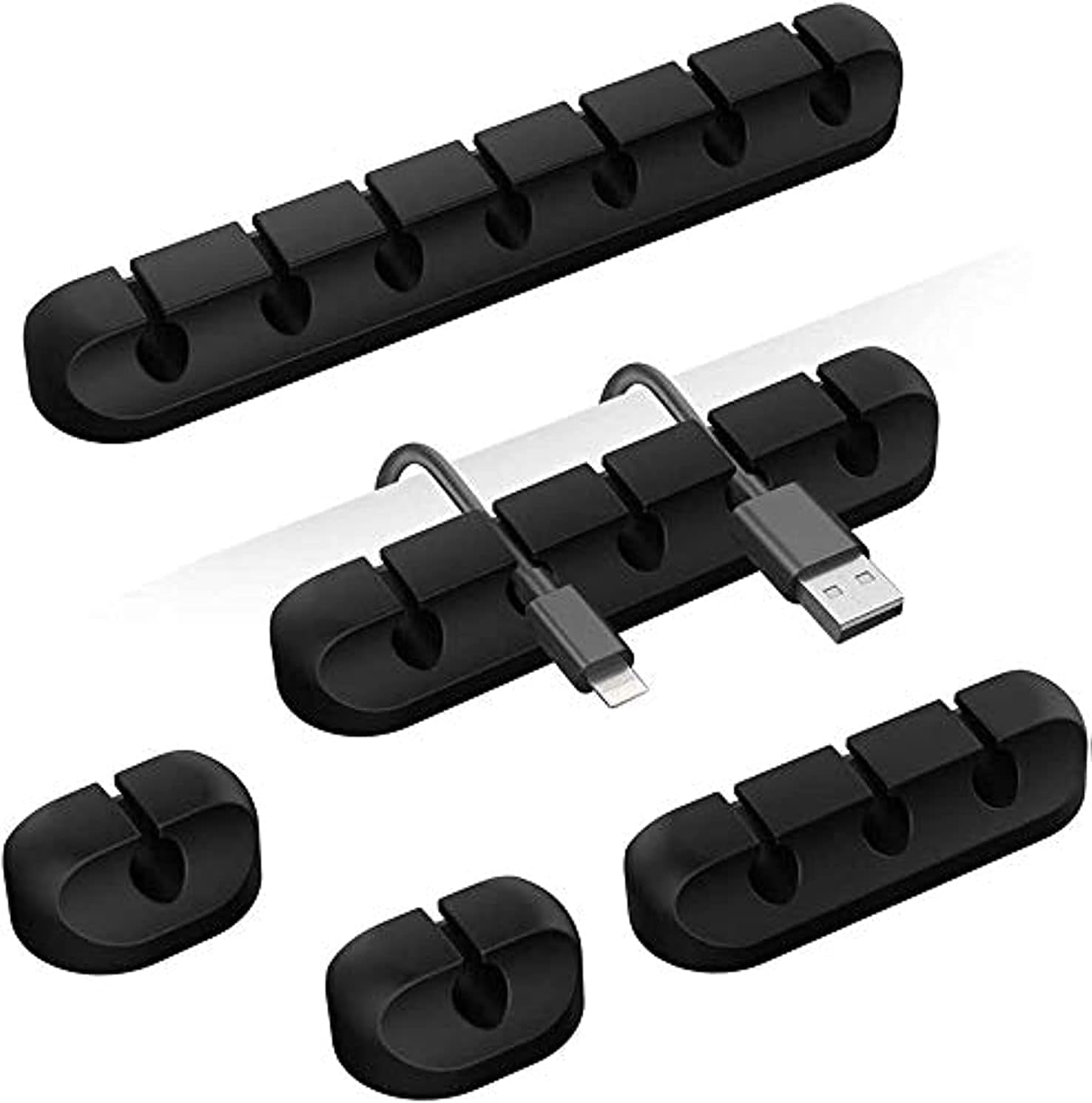 Desk Cable Organizer - 粘着式ケーブルホルダーコードクリップ管理オーガナイザーデスクトップ用USB充電ケーブルナイトスタンド電源コードマウスイヤホンケーブル