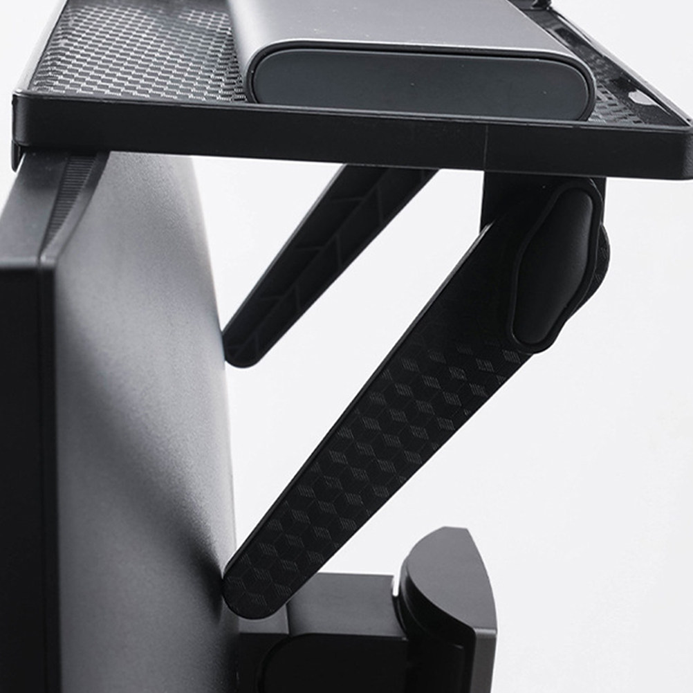 Desk Cable Organizer - 穴あけ不要のABS製テレビモニターマウントオーガナイザーシェルフ、ルーター、ゲーム機、セットトップボックス、デスクトップケーブル管理、ホームオフィスデスク用
