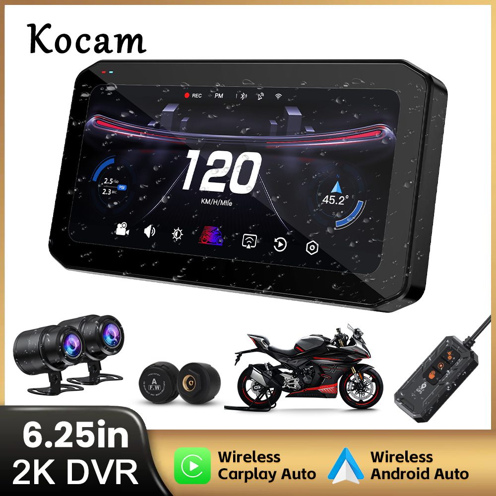 Pc Gaming Vr - 6.25インチCarplay対応バイク用DVRナビゲーションGPSワイヤレスCarPlay Android Auto 2K DVRドライブレコーダー モトモニター