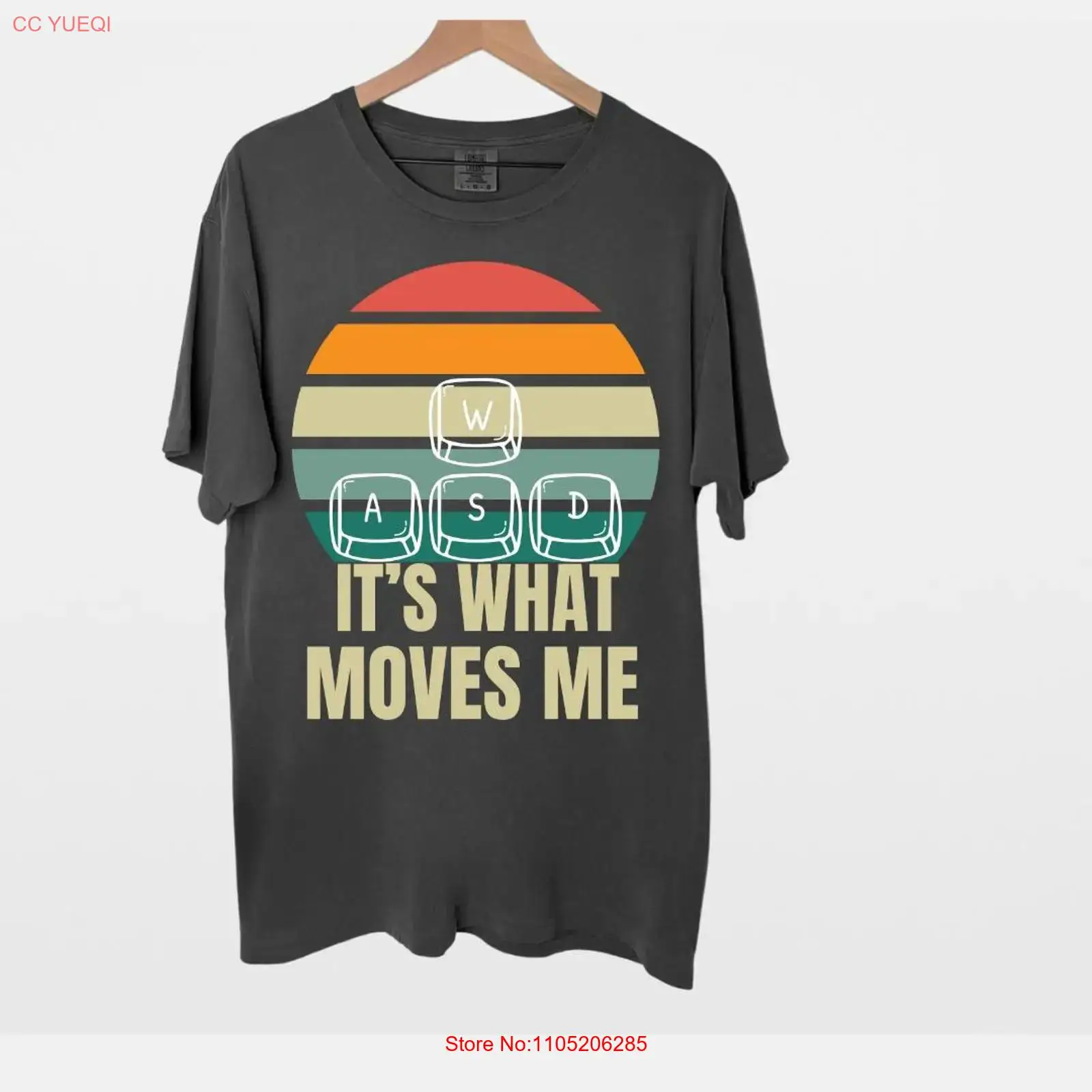 Pc Gaming Quotes - WASD It's What Moves Me 面白いレトロPCゲーマーコンピューターネイダーTシャツかわいいゲーム引用句ムーブメントアートヴィンテージウォッシュドオム