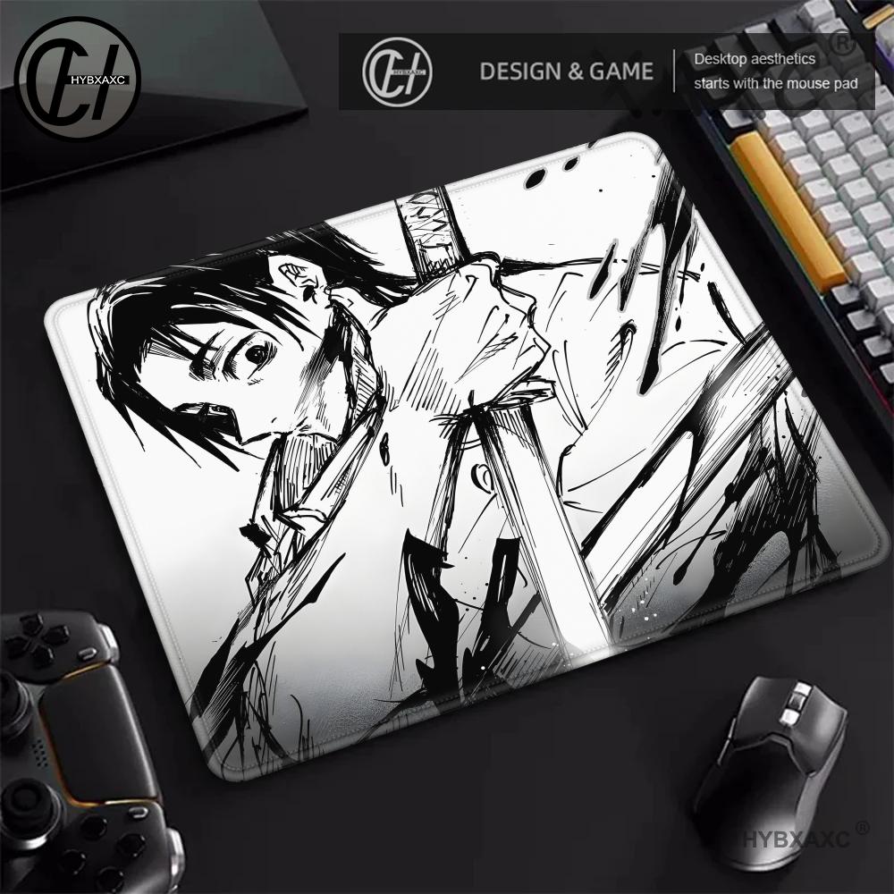 Pc Gaming White - 黒と白のアニメマウスパッド漫画「呪術廻戦」宿儺葉太ラップトップオフィス呪術ゴム製テーブルPCゲームHD印刷滑り止めマット