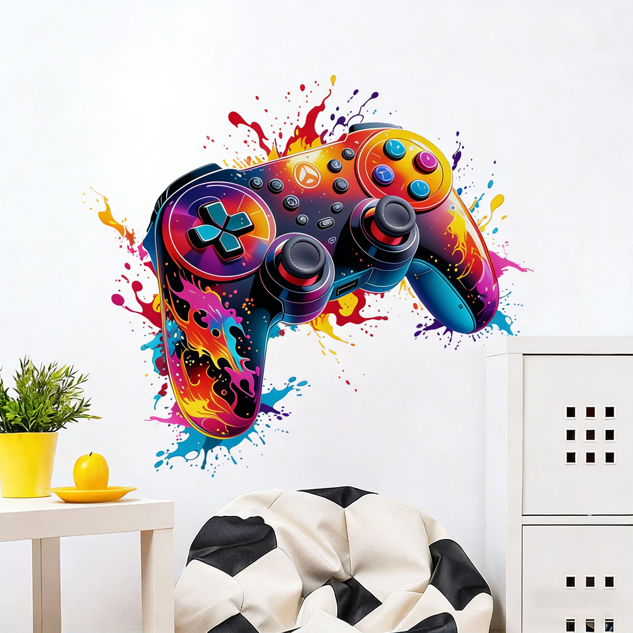 赤い炎のゲームコントローラーウォールデカール 寝室 ゲームル - Pc Gaming Quotes のレビューと価格