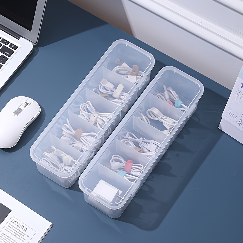 2個入り大型ケーブル管理ボックス 蓋付き 5つのコンパートメ - Desk Cable Organizer のレビューと価格