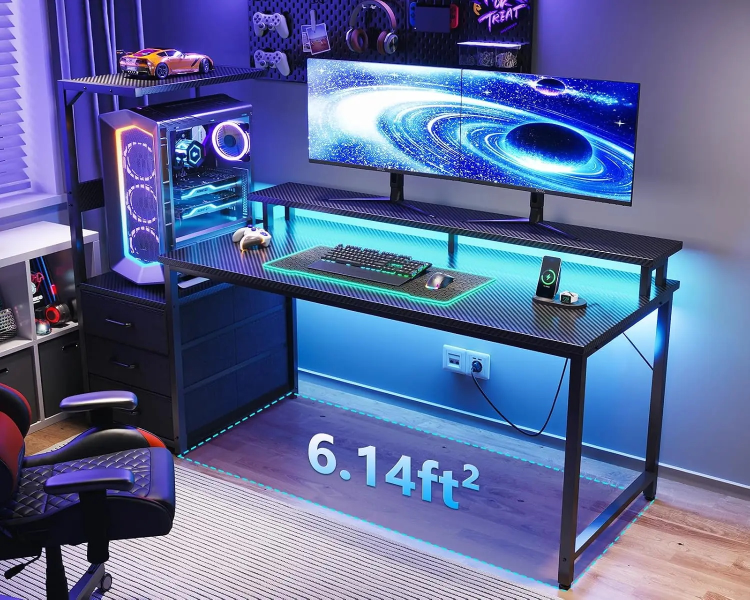 ゲーミングデスク（PC展示台付き）、59インチリバーシブル、 - Pc Gaming Lian Li のレビューと価格